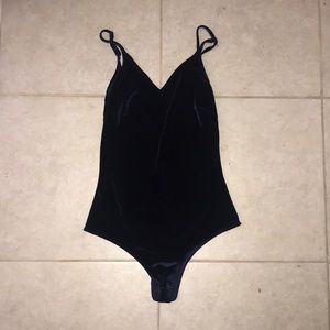 Velvet navy blue bodysuit